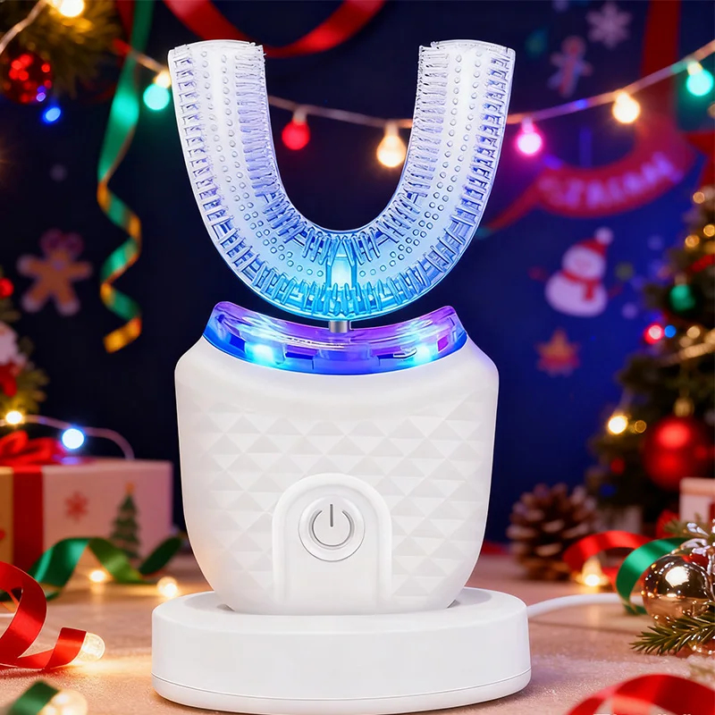 Teeth Whitening Device - トップ新製品ポータブル U 字型電動歯ブラシ、超音波 360 度洗浄、シリコンホワイトニング自動歯ブラシ口腔ツール