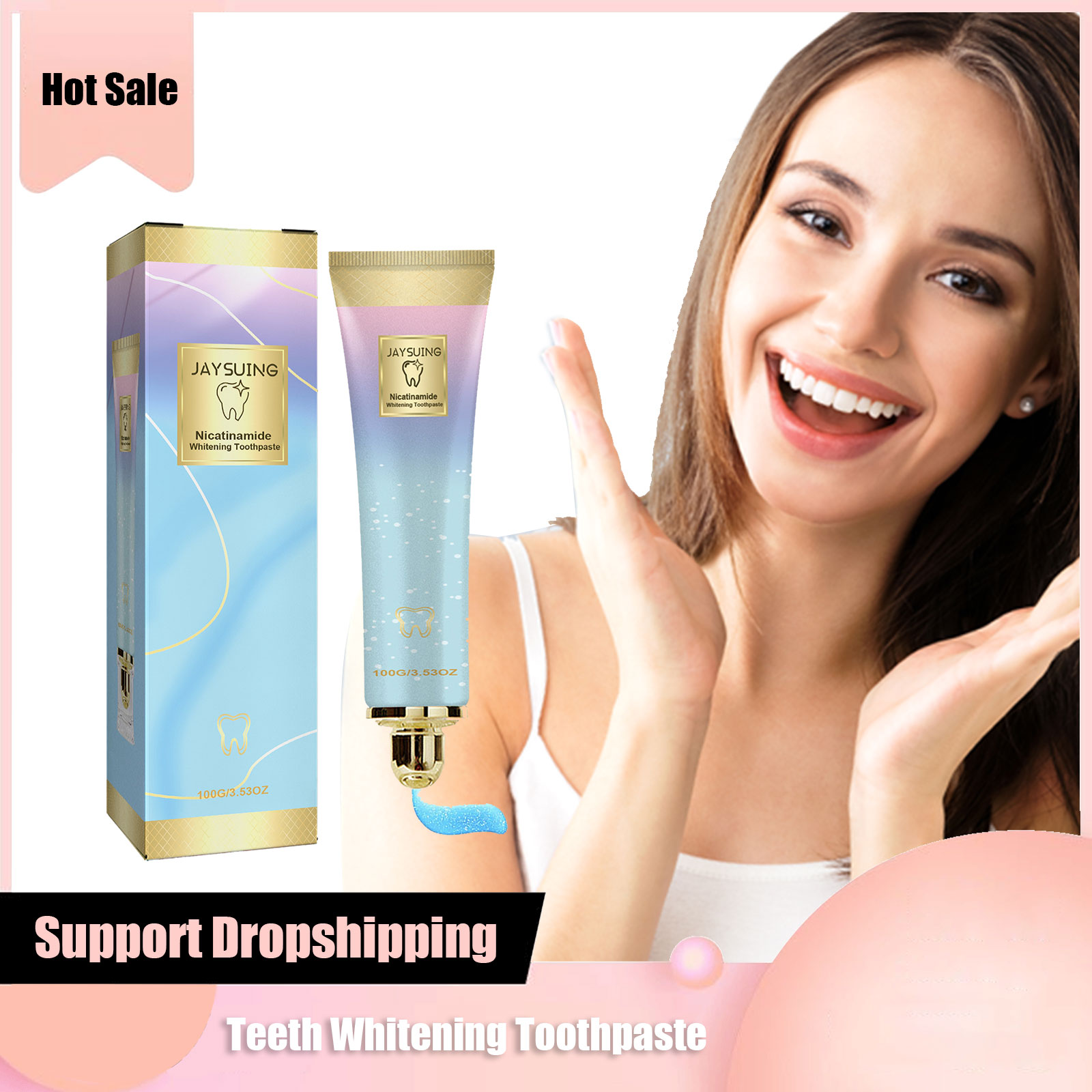 Teeth Whitening Yellow Teeth - 歯のホワイトニングペースト,歯磨き粉,集中型,汚れ防止,純粋な呼吸,ガムケア