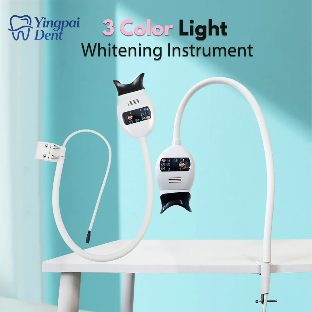 Teeth Whitening Light - 調整可能な3色LED歯のホワイトニング促進器、歯科用コールドライトランプ、プロフェッショナル漂白機、歯科クリニックツール