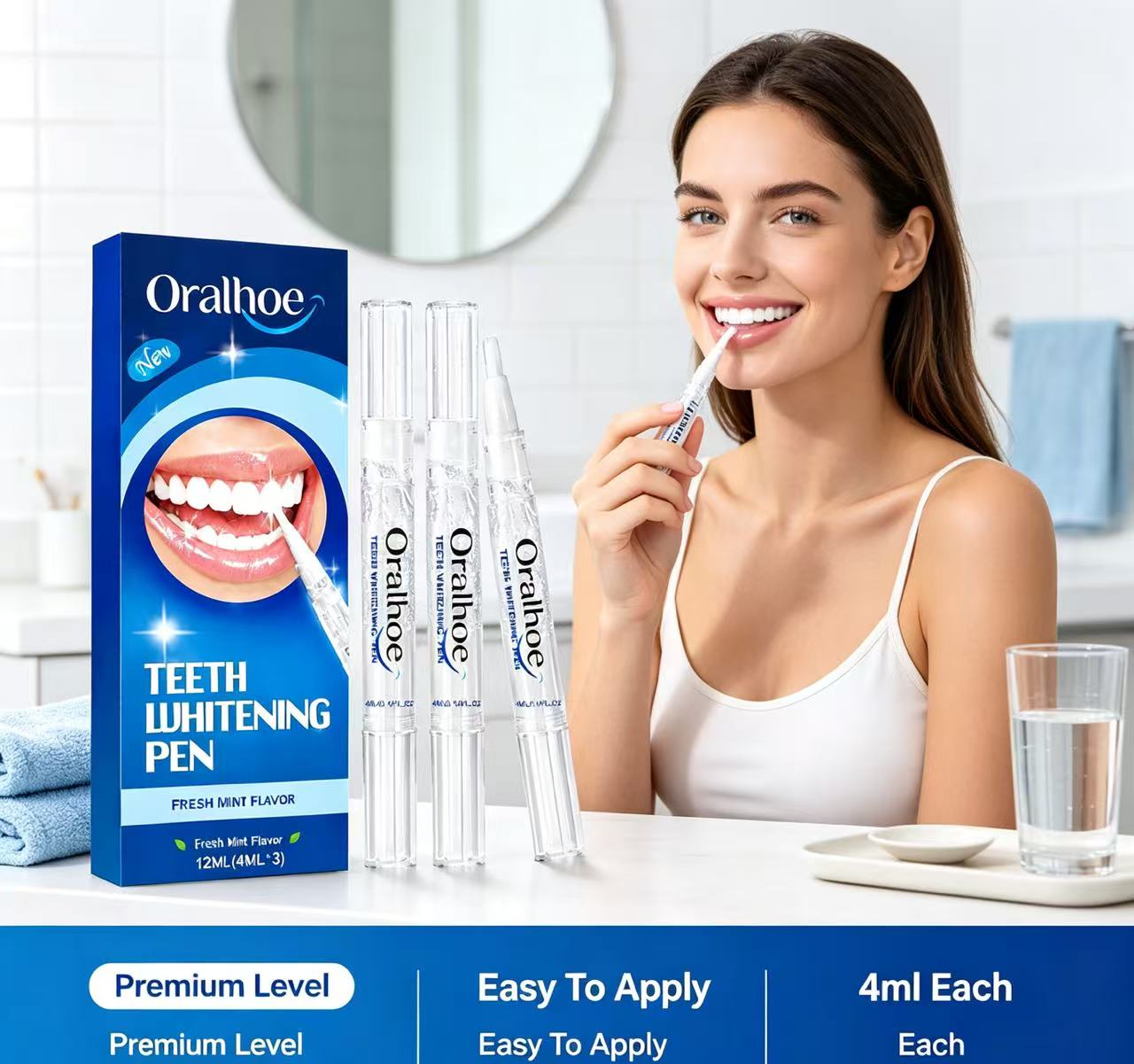 オーラルホー 歯のホワイトニングペン 3本セット フレッシュ - Teeth Whitening Pen のレビューと価格