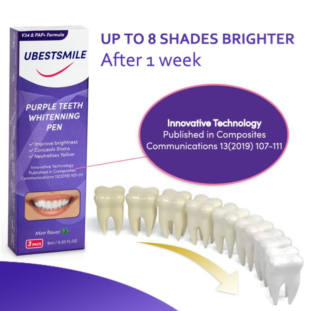 パープル歯のホワイトニングペンV34、PAPカラーコレクター - Teeth Whitening Pen のレビューと価格
