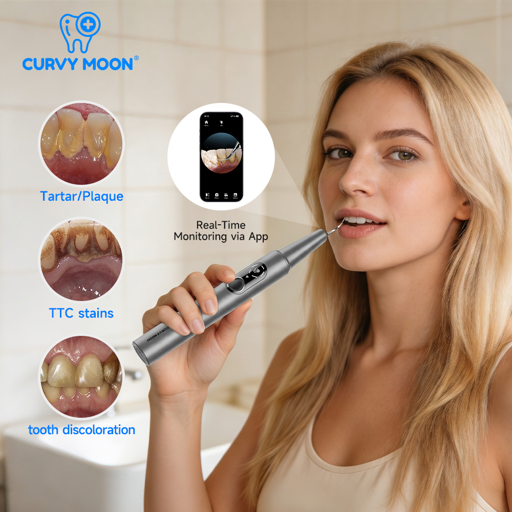 CURVY MOON 可視電気超音波歯クリーナー カメラ付き - Teeth Whitening Home のレビューと価格