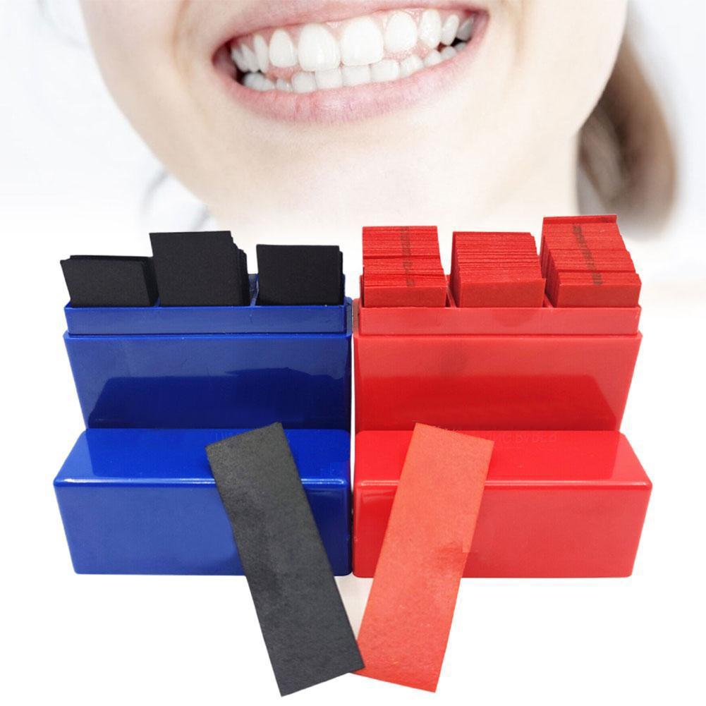300枚入り 歯科用咬合紙 青赤両面 バイトストリップ 口腔 - Teeth Whitening Home のレビューと価格