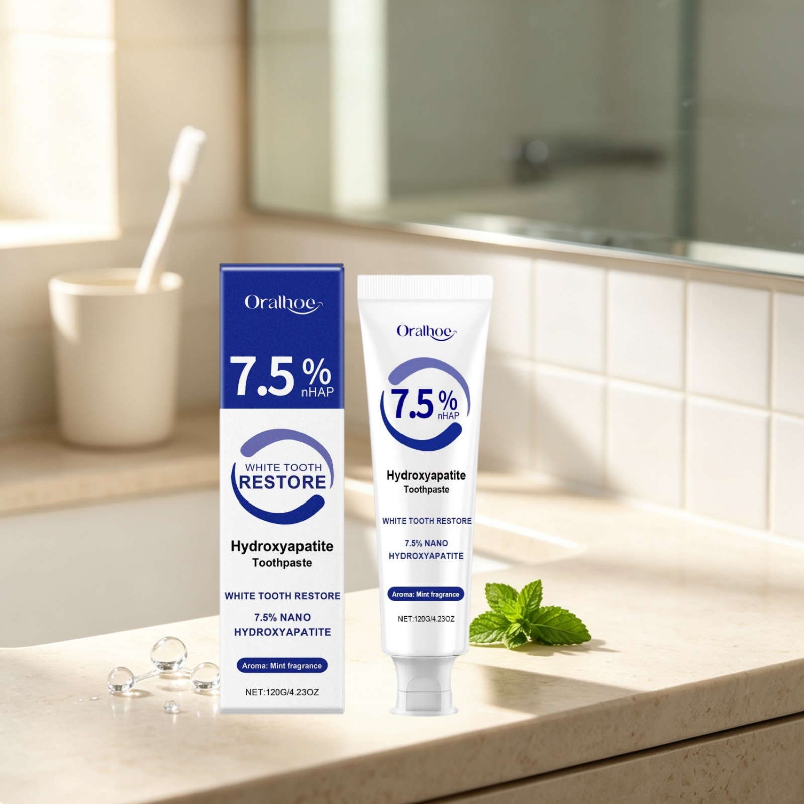オラルホー ヒドロキシアパタイト配合歯磨き粉。歯のホワイトニ - Teeth Whitening Yellow Teeth のレビューと価格