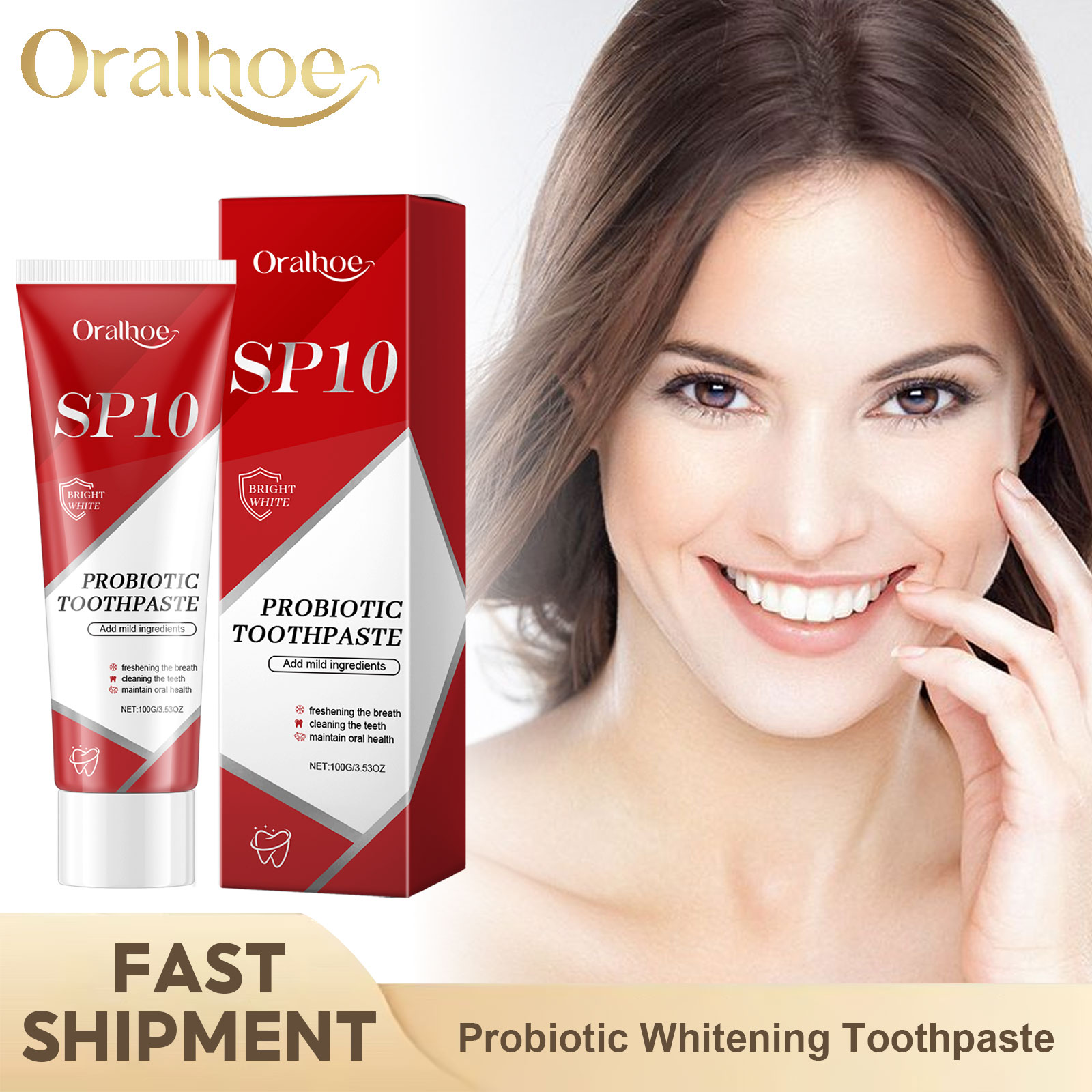 プロバイオティクス配合ジャスミンホワイトニング歯磨き粉、歯垢 - Teeth Whitening Yellow Teeth のレビューと価格